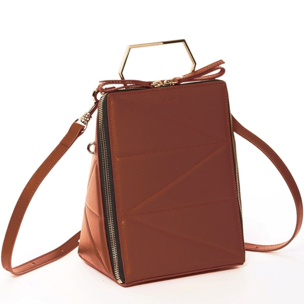 Susu Heidi Brown Leather Backpack Unique Design