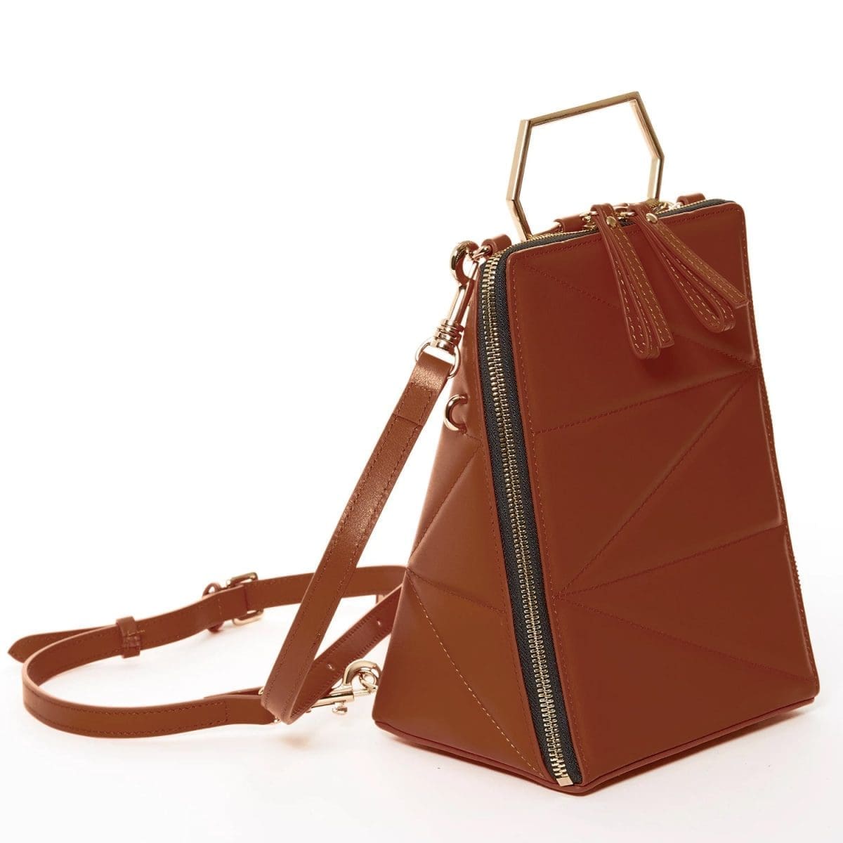 Susu Heidi Brown Leather Backpack Unique Design 2