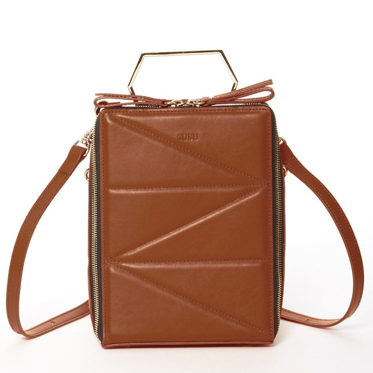 Susu Heidi Brown Leather Backpack Unique Design 4